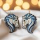 Handmade Jewelry Horse Beaded Statement Earrings